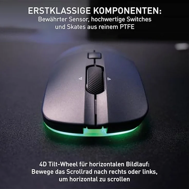 CHERRY XTRFY M50 Wireless Gaming-Maus, 2.4 GHz Funk, Bluetooth, RGB, Wiederaufladbar, Schwarz – Bild 4