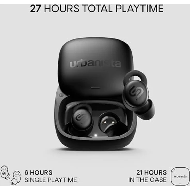 Urbanista Porto, True Wireless In-Ear-Kopfhörer mit Noise-Cancelling, 27h Laufzeit, schwarz – Bild 3