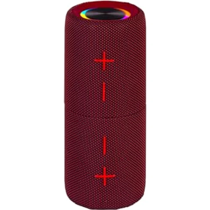 Trevi XR 8A44, Tragbarer Doppel-Lautsprecher mit 20 W Gesamtleistung, kabellos, IPX5, Micro SD und AUX-IN, rot – Bild 4