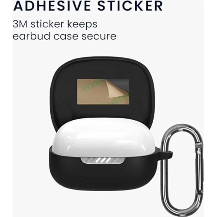 kwmobile Kopfhörer-Schutzhülle für JBL Live Pro 2 TWS in Schwarz mit Anhänger und Ladeöffnung – Bild 3