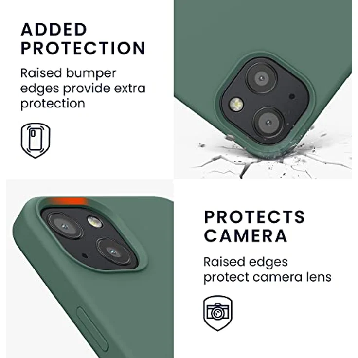 kwmobile Handyhülle für iPhone 13, Silikon Case in Tannengrün, kabelloses Laden, flexible und rutschfeste Schutzhülle – Bild 3