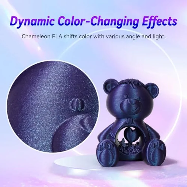 FLASHFORGE Chameleon PLA 3D Drucker Filament, Farbwechsel-Filament 1.75mm, Nebula Purple, 1KG Spule, Maßgenauigkeit +/- 0.02mm, verstopfungsfrei – Bild 3