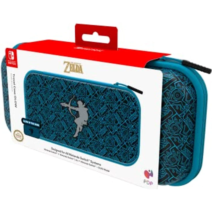 PDP Glow in the Dark: Link (Sheikah Shoot) - Tragetasche für Nintendo Switch™, Nintendo Switch™ Lite und Nintendo Switch™ - OLED Model, mit integriertem Ständer und leuchtendem Design – Bild 5