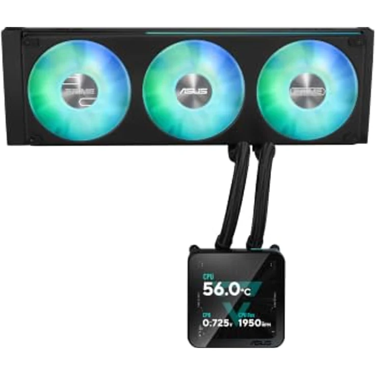 Asus Prime SLC II 360 ARGB LCD, Prozessor-Flüssigkeitskühlsystem, 360 mm, für AM4, AM5, LGA1851, LGA1700, Kupfer, 3 x 120 mm – Bild 3