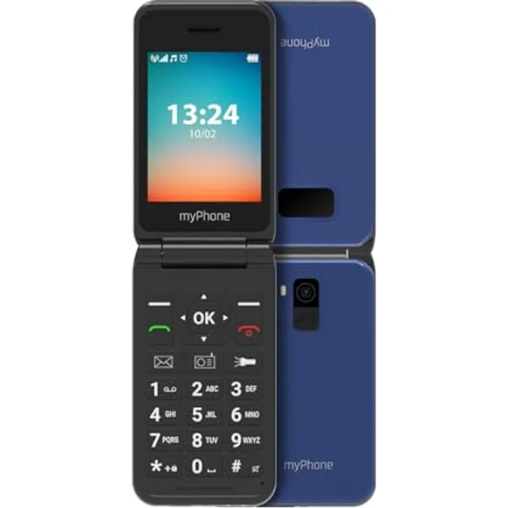 MP myPhone Flip LTE Klapphandy für Senioren SOS-Taste 4G VoLTE großer Akku 1000 mAh bis zu 6 Tage ohne Aufladen, mit Fackel, Dual SIM