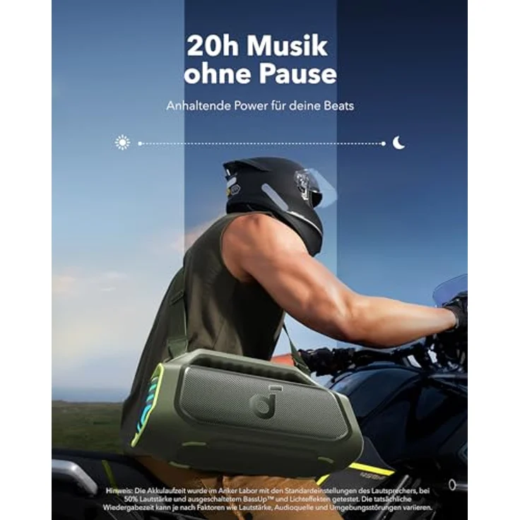 soundcore Boom 2 Plus Outdoor Lautsprecher, 140W, 2+2 Channel, BassUp 2.0, 20h, Schnellladung, IPX7 wasserdicht, RGB Lichter, USB-C, Power Bank, BT 5.3, tragbarer Bluetooth Lautsprecher, Camping – Bild 5