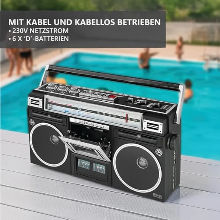 Silva Schneider Ghettoblaster Radio (Aufnahmefunktion, Inkl. Mikrofon) – Bild 7