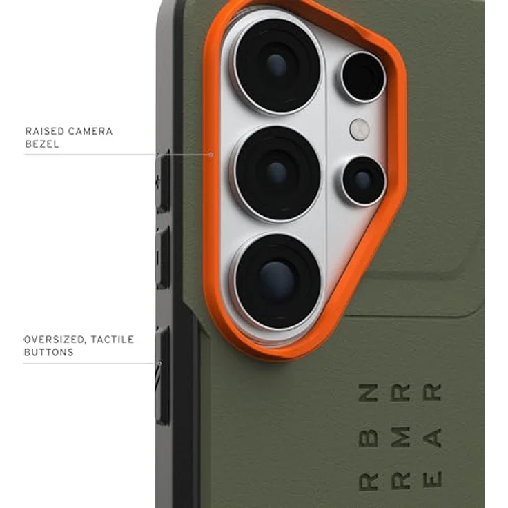 URBAN ARMOR GEAR Civilian Case für Samsung Galaxy S26 Ultra, sturzfeste Hülle mit Wireless Charging Kompatibilität, olive drab/orange – Bild 4