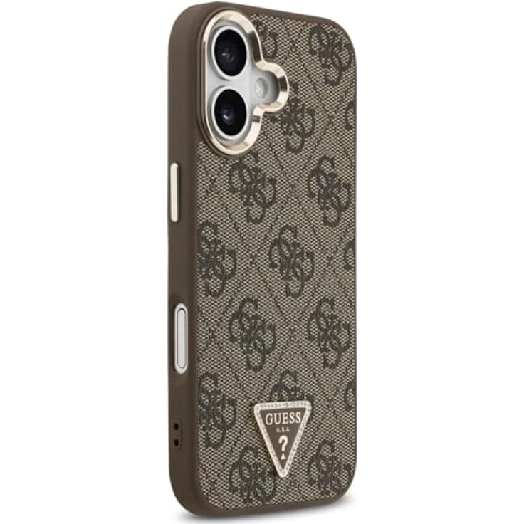 CG MOBILE Guess 4G-Dreieck-Logo Schutzhülle kompatibel mit MagSafe für iPhone 17, Braun/Gold, TPU/PC/Kunstleder – Bild 4