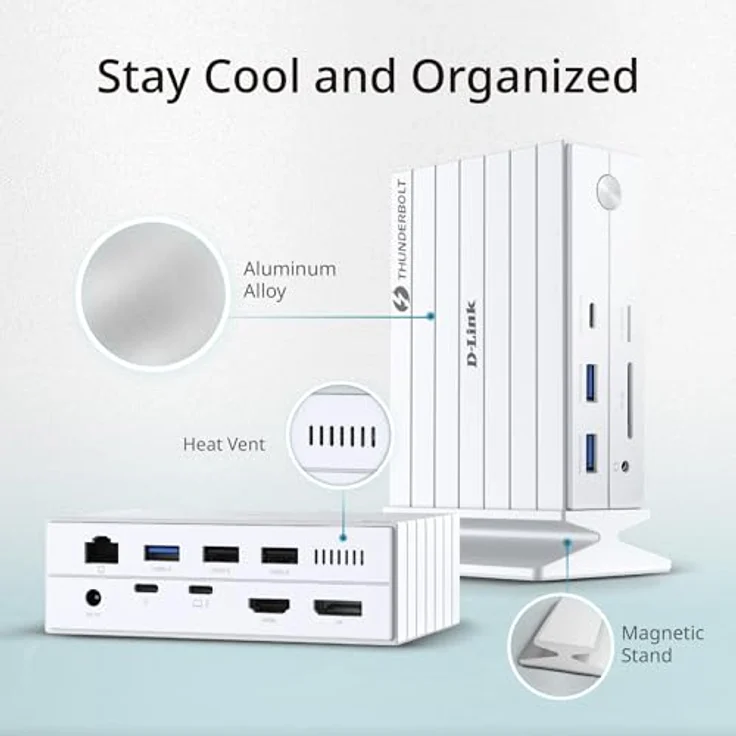 D-Link DUF-E01/E 14-in-1 Docking Station mit Thunderbolt 4, 135 Watt Ladeleistung und RJ45 Gigabit Ethernet Anschluss – Bild 9