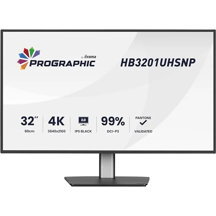 iiyama ProGraphic HB3201UHSNP-B1, 32" 4K-UHD-Monitor mit Pantone-validierter Farbgenauigkeit und USB-C-Dockingstation – Bild 2