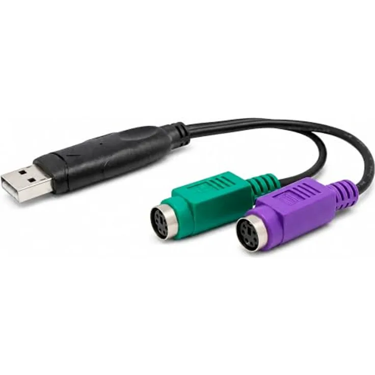 Aukson E28 USB auf 2X PS/2 Adapter Konverter für Tastatur und Maus, Plug & Play, kompatibel mit Windows und Mac OS X, 20 cm Kabel