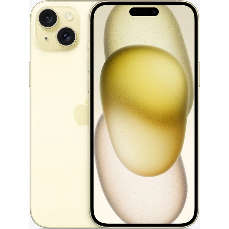 Apple iPhone 15 Plus 5G Smartphone 17,018cm (6,7 Zoll) OLED-Display, 128 GB interner Speicher, iOS 17, Gelb – Bild 1