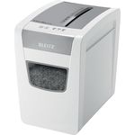 Leitz IQ Aktenvernichter Slim Office S, Partikelschnitt, Sicherheitsstufe P4, 23L Abfallbehälter, Besonders leise, für Büro & Home Office, weiß