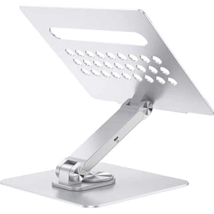 Conceptronic DONN27G Laptopständer mit 7-in-1-Dockingstation, 360° drehbarer Sockel, höhenverstellbar, Aluminiumgehäuse – Bild 3