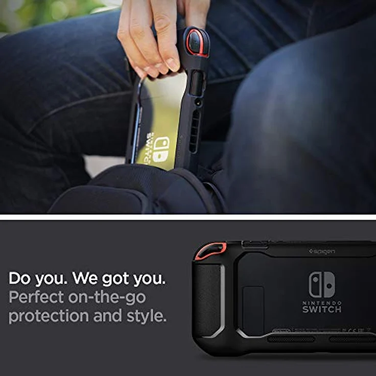 Spigen Rugged Armor Hülle Kompatibel mit Nintendo Switch - Schwarz – Bild 4