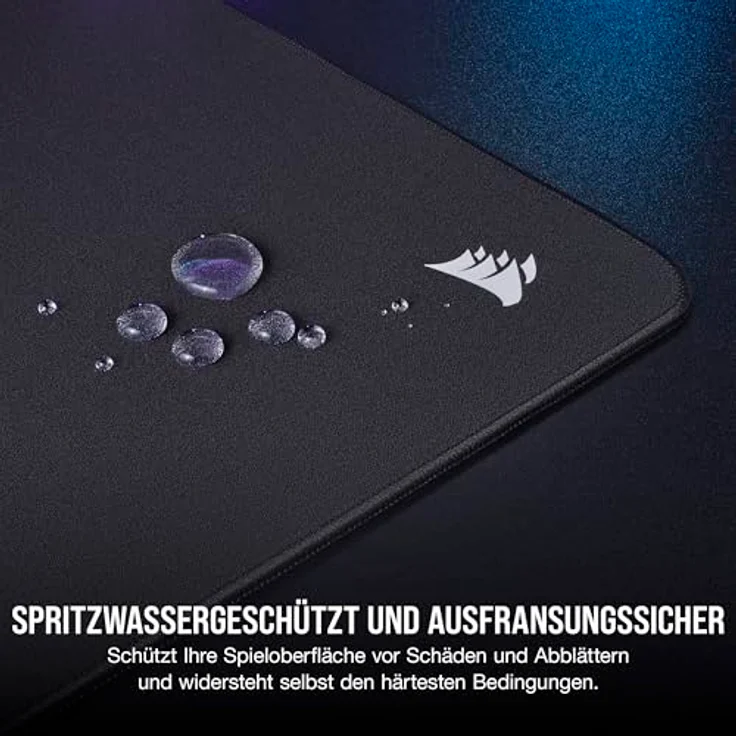 Corsair MM500 v2 Großes Hybrid-Stoff-Mauspad für Spiele – 45cm x 40cm – Auslaufsichere Beschichtung – Anti-Fray Genähte Ränder – Rutschfester Gummifuß – Schwarz – Bild 4