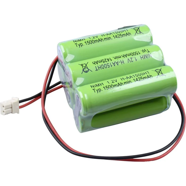 Mexcel NS1500AAHT Akkupack 6x Mignon (AA) hochtemperaturfähig, NiMH Stecker 7.2V 1500 mAh, passend für Beghelli 415391001