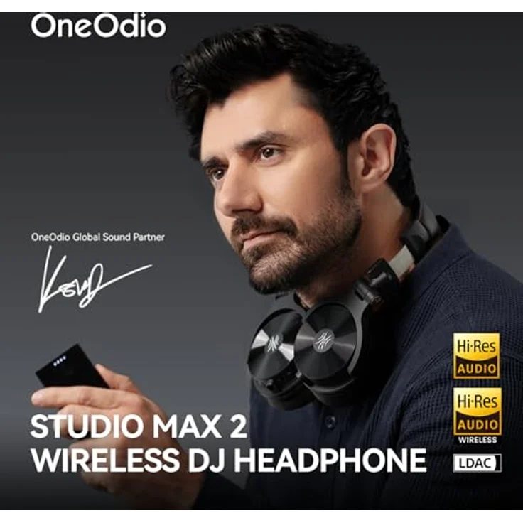 OneOdio Studio Max 2, Kabellose DJ-Kopfhörer mit 9 ms Niedriglatenz, 120h Akku, LDAC, Hi-Res Wireless, 4 Modi, für Studio/Mixing/Gaming – Bild 2