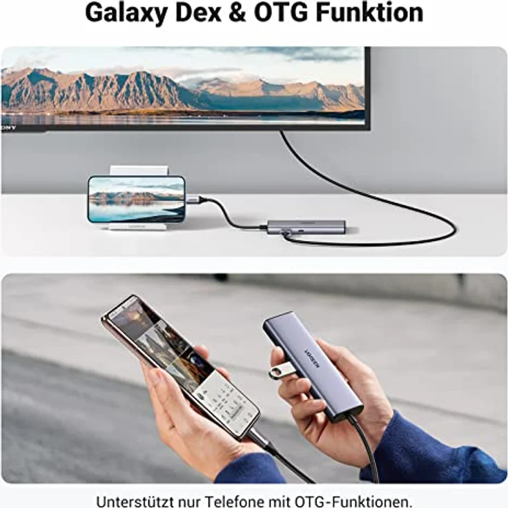 UGREEN USB C Hub 7 in 1 Docking Station mit 4K 30Hz HDMI, PD100W, 5Gbps USB 3.0 Anschlüssen, SD/TF Kartensteckplätzen und 1Gbps Ethernet für iPhone 15/15Pro, MacBook Pro, iPad Air, Surface, Rog Ally – Bild 5