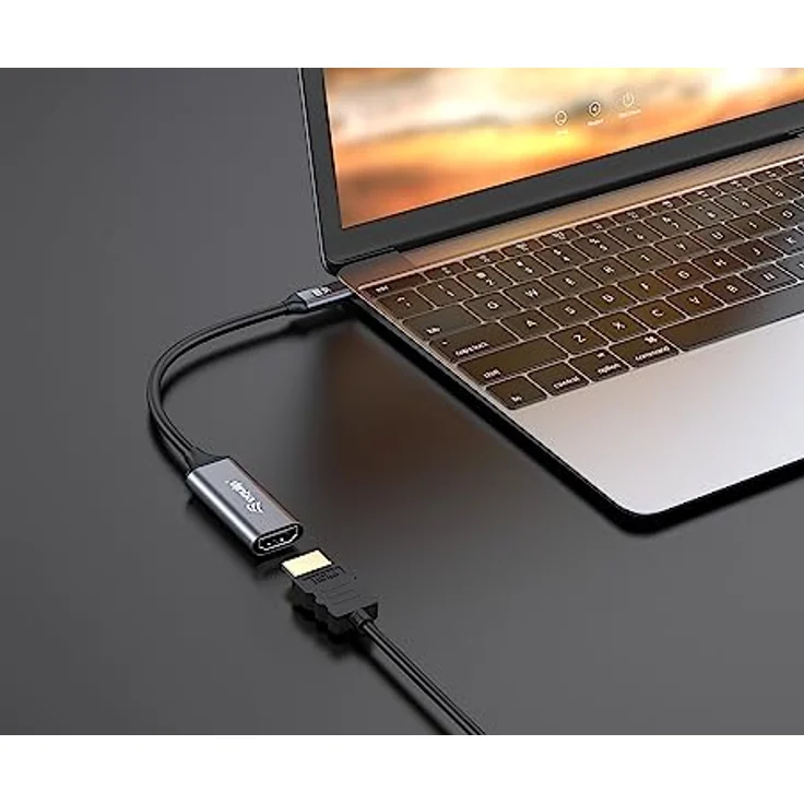 Equip 133491 USB-C-auf-HDMI-2.0-Adapter, 4K/60Hz mit vergoldeten Anschlüssen, 15 cm Kabellänge, Aluminiumgehäuse – Bild 4