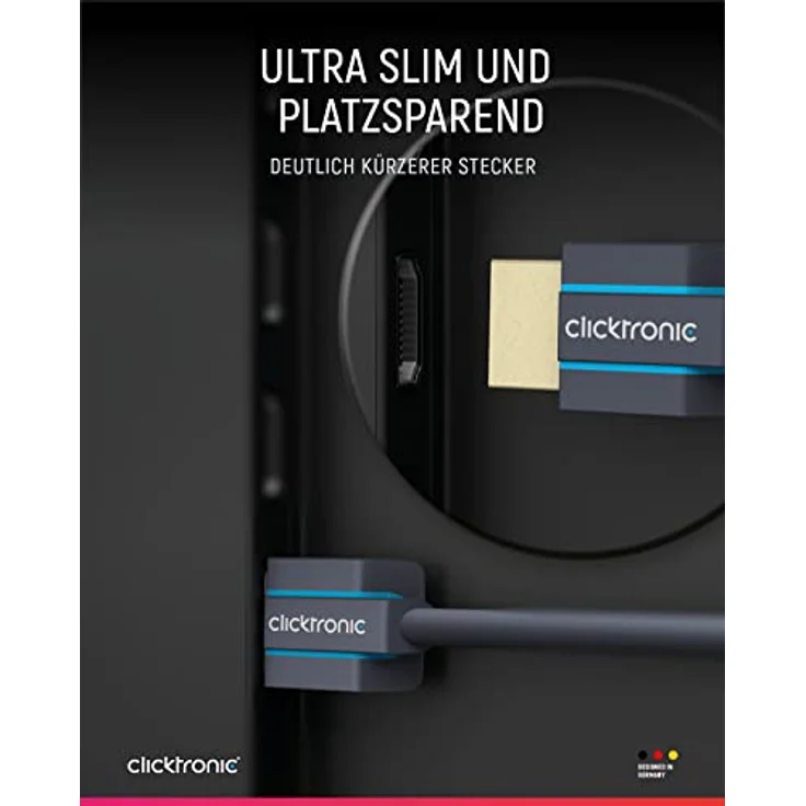 Clicktronic Casual Ultraslim High Speed HDMI Kabel mit Ethernet,4K Ultra HD, 3D-TV, ARC, 2.0 m – Bild 6