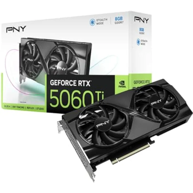 PNY GeForce RTX 5060 Ti, Grafikkarte mit 8 GB GDDR7, 2572 MHz Boost-Frequenz, bis zu 4 Monitore, PCIe 4.0 – Bild 1