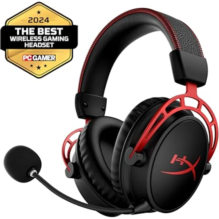 HP HyperX Cloud Alpha Wireless Gaming-Headset Schwarz, Rot (4P5D4AA) – Bild 2