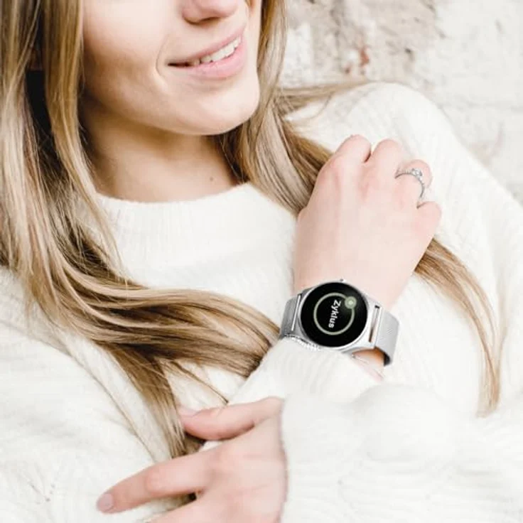 XCOAST JOLI XC PRO Smartwatch für Damen – Elegant mit Fitnessfunktion, AMOLED Touchscreen, Herzfrequenzmesser, wasserdicht IP67, kompatibel mit iOS & Android, Milanaise Armband in Silber – Bild 5