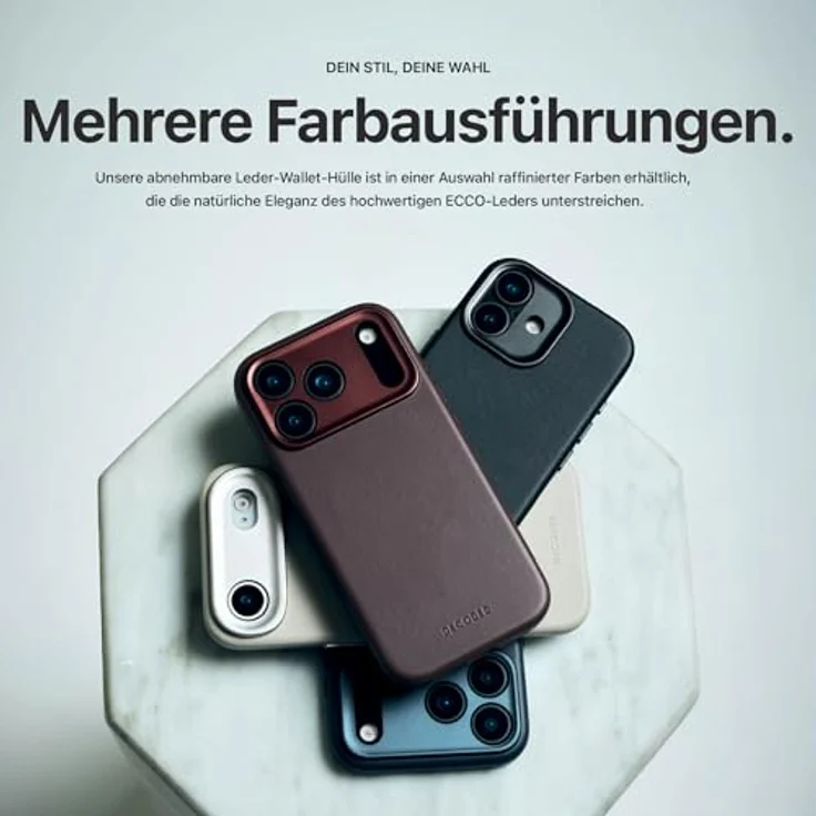 Decoded Leather Backcover für Apple iPhone 17 Pro, handgefertigte Smartphone-Hülle aus vollnarbigem Leder, Blau, mit MagSafe-Technologie und schockabsorbierender TPU-Innenschicht – Bild 5