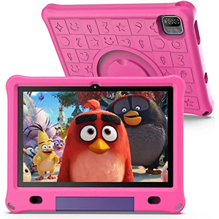 Lipa WQ01 Kinder Tablet Rosa 10,1 Zoll - Kids Tablet - 64 GB Speicher - 3 GB Arbeitsspeicher - Großer Bildschirm - Mit vorinstallierter Spiele-Software - Play Store - Einstellbarer Kinderschutz – Bild 1