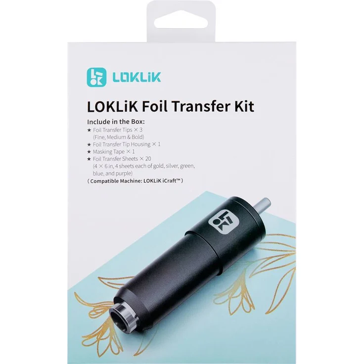 Loklik iCraft™ Folien-Transfer-Kit, Set für luxuriöse Foliendekorationen mit austauschbaren Spitzen für feine, mittlere und dicke Linien
