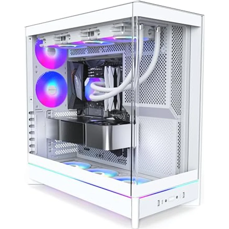 Montech HS02 Pro Weiß, ATX/Micro-ATX/Mini-ITX PC-Gehäuse mit gehärteten Glasseiten, 5x120mm Lüfter, USB 3.2 Gen 1 und max. 400mm Grafikkartenlänge – Bild 2