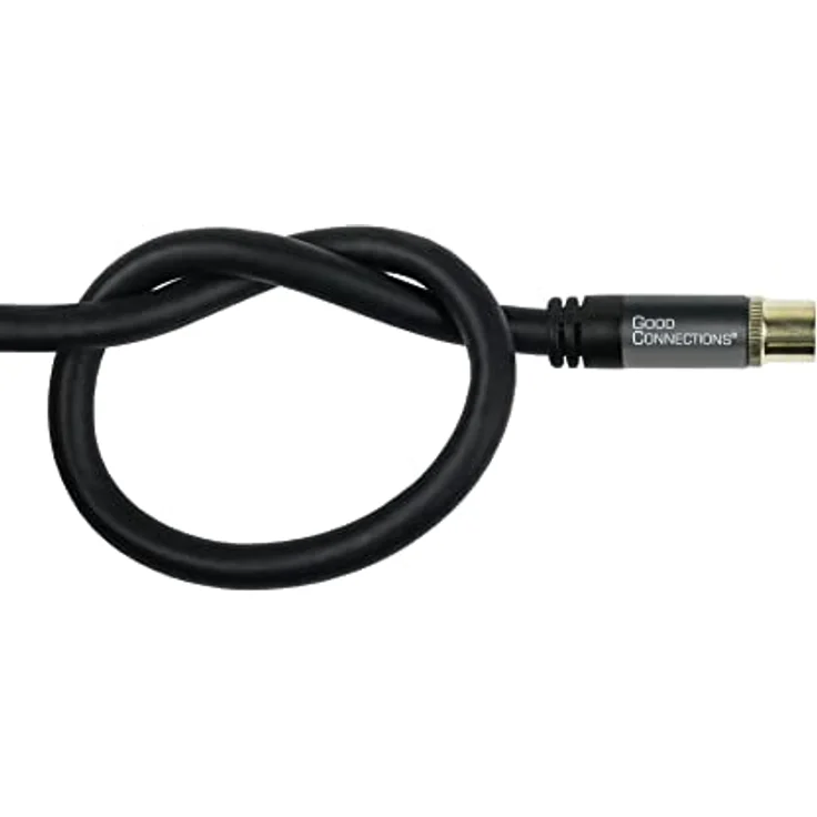 Good Connections GC-M2072 SmartFLEX TV Winkel-Antennenkabel, 1,5 m, IEC-Koax Stecker gewinkelt an Buchse, 4-fach geschirmt-120dB-75 Ohm, vergoldete Anschlüsse Schwarz – Bild 4
