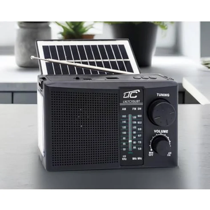 LTC LXLTC115UBT Tragbares Radio, Bluetooth, FM/AM/SW, Solarpanel, Schwarz – Bild 5