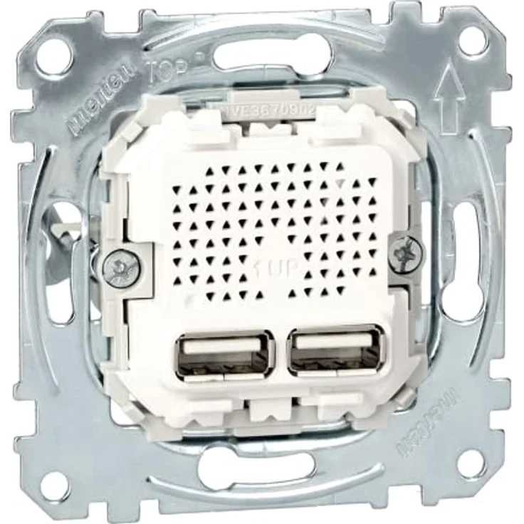 Merten EL ME 43660100, USB-Ladegerät-Einsatz 2-fach, Unterputz Netzteil mit 2100 mA, grau – Bild 3