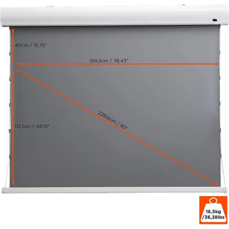 celexon HomeCinema Motorleinwand Tension 199 x 112 cm, 90'' - Dynamic Slate ALR – Bild 3