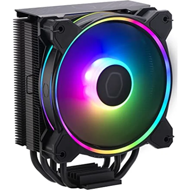 Cooler Master Hyper 212 Halo CPU-Luftkühler – tiefschwarzes Aluminium-Finish, 4 kontinuierliche Direktkontakt-Heatpipes mit Lamellen, MF120 Halo2 ARGB-Lüfter, LGA1700 & AM5 Kühler, ARGB Erkennung – Bild 4