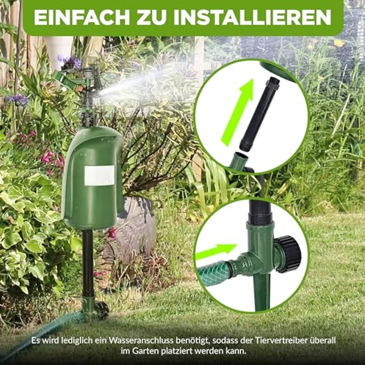 ISOTRONIC Wasserstrahl Tiervertreiber Solar I Bewegungsmelder I Reichweite 10 m I Reiherschreck, Wildtierabwehr, Katzenschreck – Bild 5
