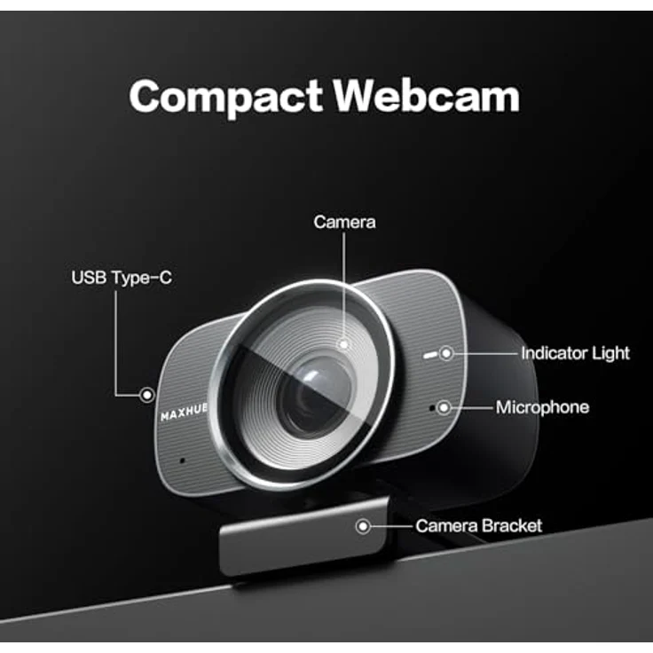 Maxhub CAMARA UC W31, 4K USB Webcam mit 12MP, zertifiziert für Microsoft Teams, schwarz – Bild 4