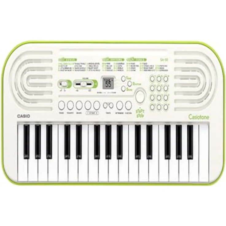 CASIO SA-50 Mini-Keyboard, Midi-Controller mit Hall-Effekt, weiß/limettengrün – Bild 2