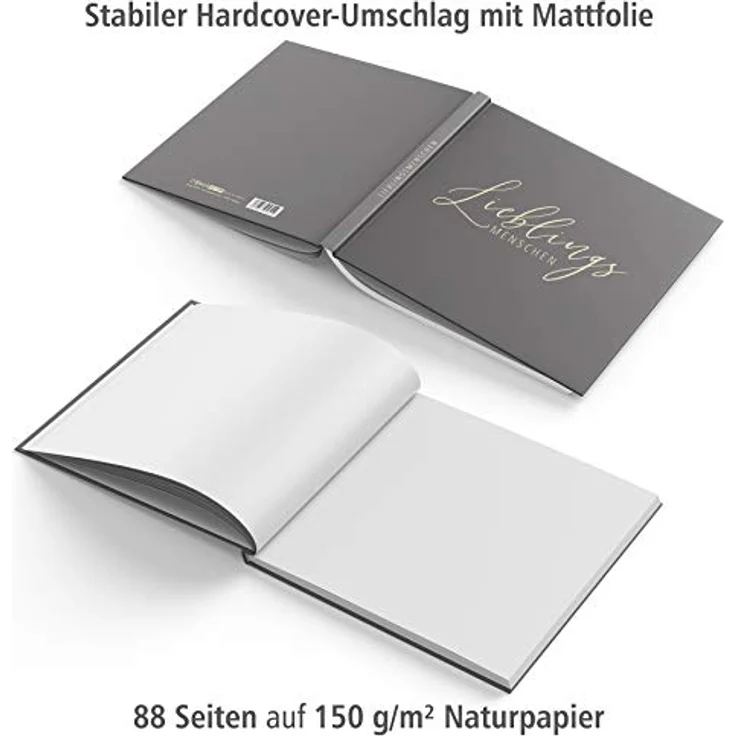 itenga Gästebuch Freundebuch Lieblingsmenschen I 21,0 x 21,0 cm, 88 Blanko Seiten I ideal als Fotoalbum oder zum Festhalten von Erinnerungen – Bild 4