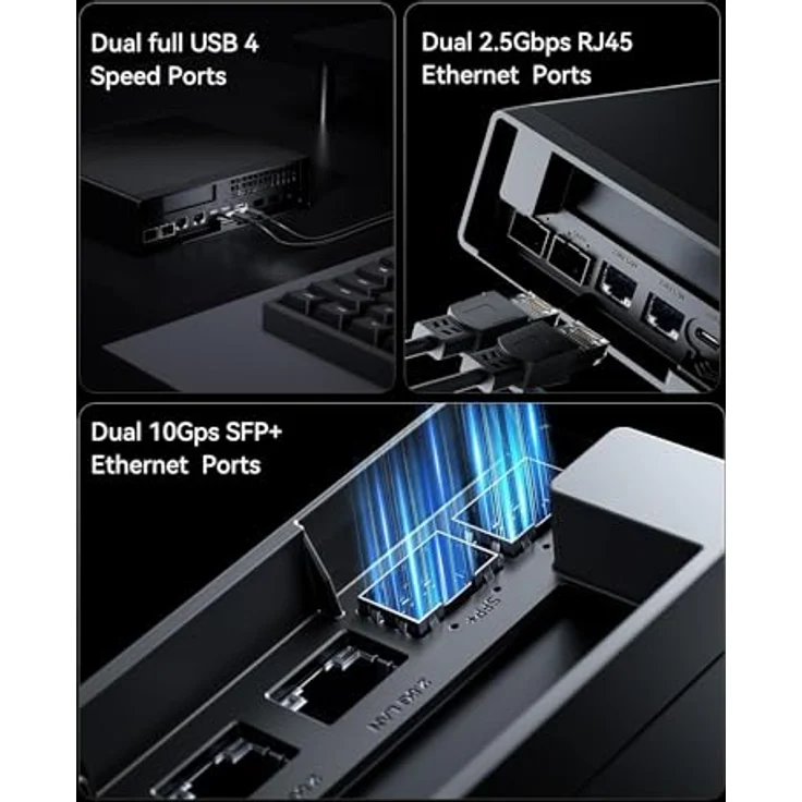 MINIS FORUM MS-01 Mini PC, Intel Core i9-13900H 8 Core/20 Thread bis zu 5,4 GHz, 32 GB DDR5/1 TB SSD, Mini-Desktop-Computer, HDMI/USB4, 10G Port, Schwarz – Bild 3