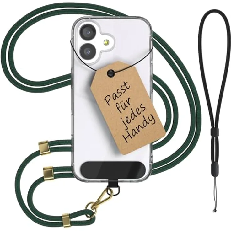 EAZY CASE Universal Handykette, Crossbody-Handykette mit Karabiner und Handschlaufe, Grün