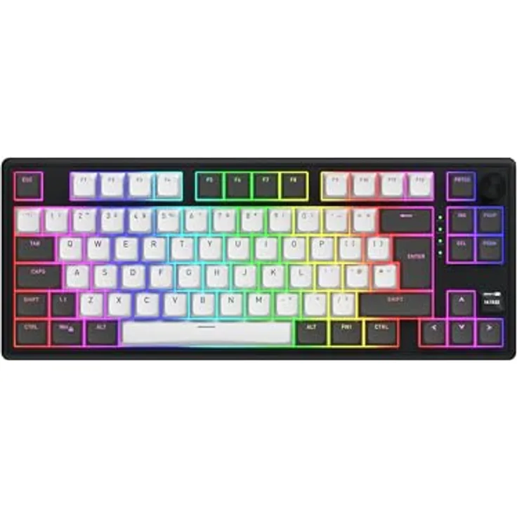 HATOR Skyfall 80 PRO Wireless Gaming Keyboard, Kabellose Gaming-Tastatur mit Silent Switches, 1300 Stunden Akkulaufzeit, RGB-Beleuchtung und TFT-Bildschirm, EU Layout
