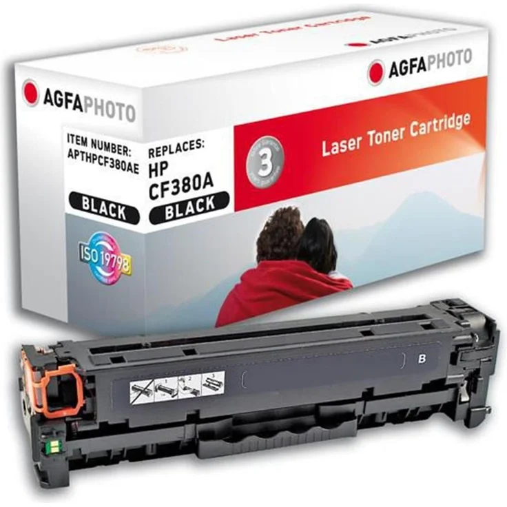 AGFAPHOTO APTHPCF380AE, Schwarz Toner für HP Color LaserJet Pro MFP, bis zu 2400 Seiten, kompatibel mit HP 312A und CF380A
