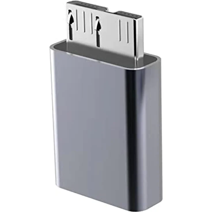 PremiumCord Adapter USB-C auf USB 3.0 Micro B, Buchse auf Stecker, Super-Speed ​​5 Gbit/s, Aluminium, Farbe: Space Grau – Bild 4