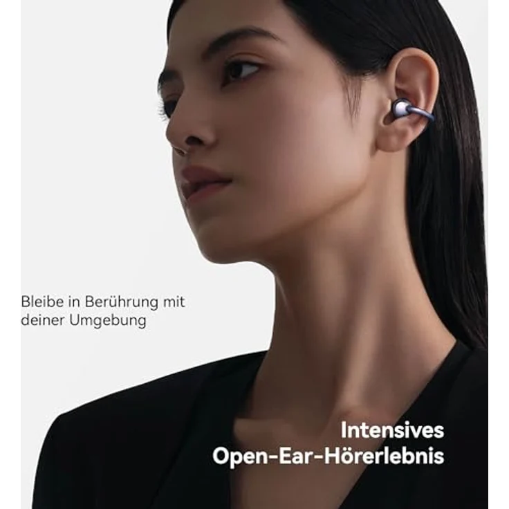 HUAWEI FreeClip,Innovatives Clip-Design,Intensives Open-Ear-Hörerlebnis,KI-Hintergrundgeräuschunterdrückung bei Anrufen,Superlange Akkulaufzeit, Kompatibel mit Android&iOS, Deutsche Version,Schwarz – Bild 3