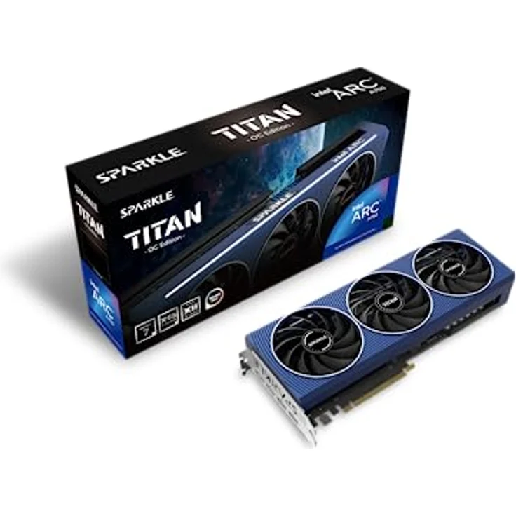 Sparkle Intel Arc A750 Titan OC Edition DDR6 HDMI 2200MHz 8GB Triple Fan Grafikkarte - Blau – Bild 1