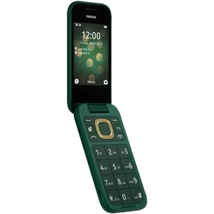 Nokia 2660 4G Dual Sim, Display 2,8 Zoll, große Tasten, SOS-Taste, Kamera, Bluetooth, FM-Radio und MP3-Player, großer Akku, Grün, Italien – Bild 1